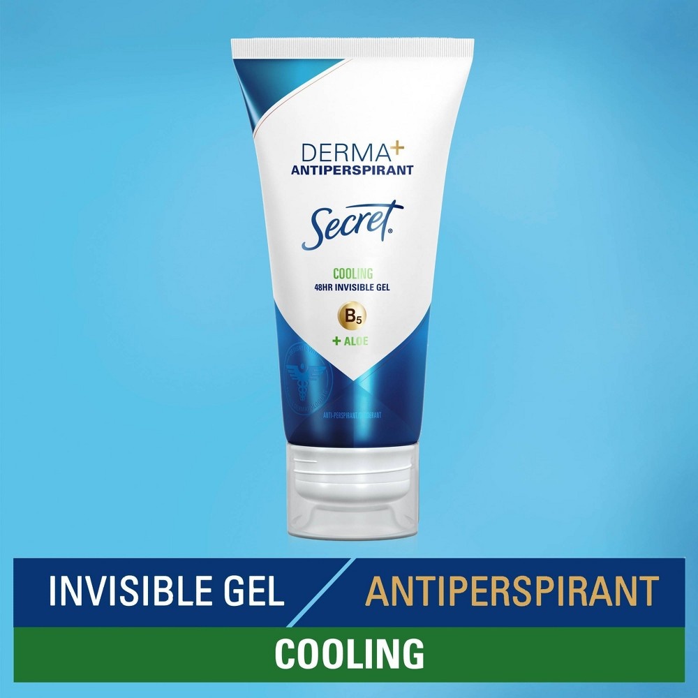 slide 5 of 6, Secret Derma+ 48 Hr. Invisible Gel Antiperspirant and Deodorant - Fragrance Free - Vitamin B, 5 x 2.5 oz