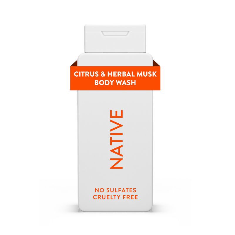 slide 10 of 10, Native Body Wash for Men & Women - Citrus & Herbal Musk - Sulfate Free - 18 fl oz, 18 fl oz