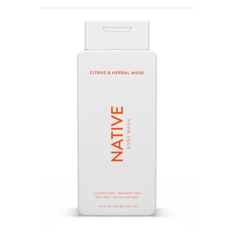 slide 1 of 10, Native Body Wash for Men & Women - Citrus & Herbal Musk - Sulfate Free - 18 fl oz, 18 fl oz