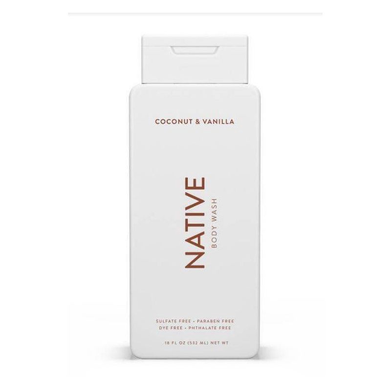 slide 2 of 7, Native Body Wash - Coconut & Vanilla - Sulfate Free - 18 fl oz, 18 fl oz