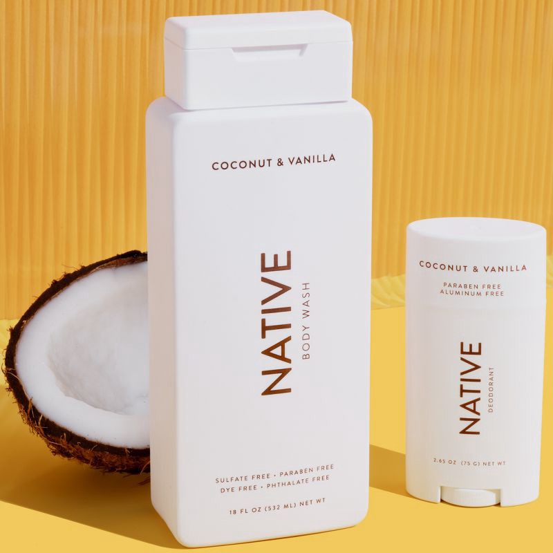 slide 4 of 7, Native Body Wash - Coconut & Vanilla - Sulfate Free - 18 fl oz, 18 fl oz