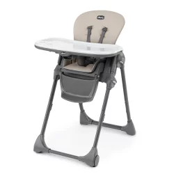 Chicco Polly Compact Fold Easy-Clean High Chair - Taupe