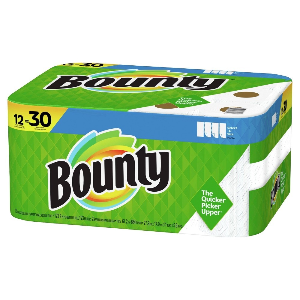 slide 2 of 5, Bounty Select-A-Size Paper Towels - 12 Double Plus Rolls, 1 ct
