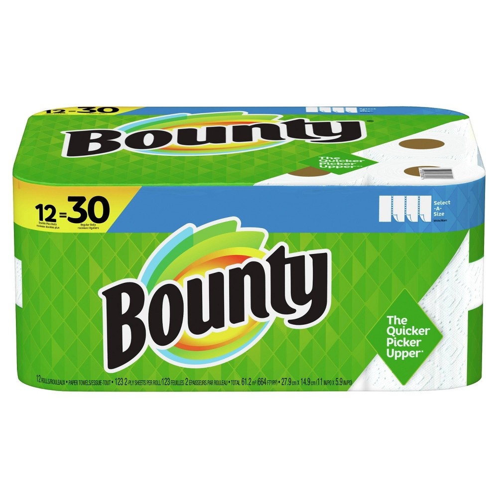 slide 4 of 5, Bounty Select-A-Size Paper Towels - 12 Double Plus Rolls, 1 ct