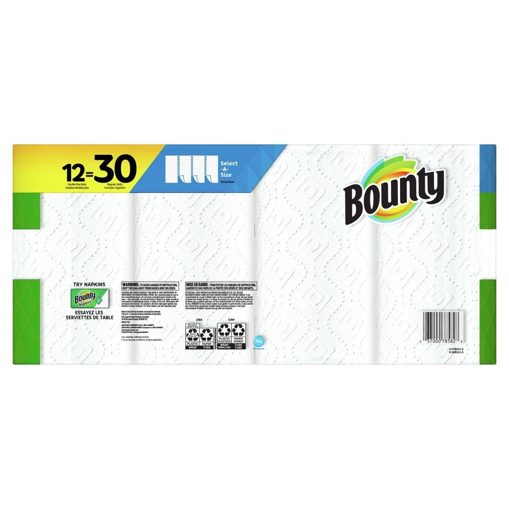 slide 5 of 5, Bounty Select-A-Size Paper Towels - 12 Double Plus Rolls, 1 ct