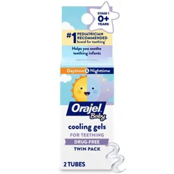 Orajel Baby Drug-Free Daytime & Nighttime Cooling Gels for Teething - 0.18oz/2ct