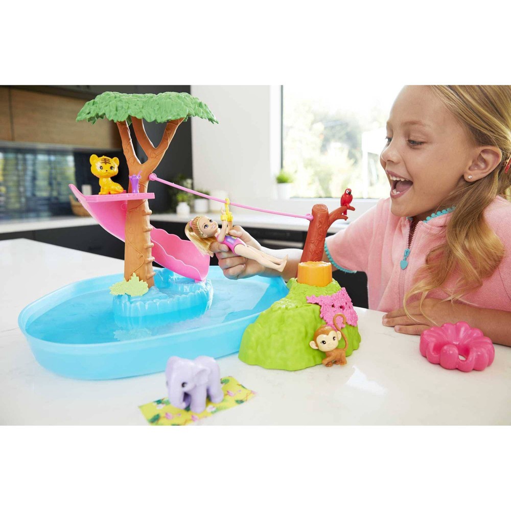 slide 3 of 6, Barbie and Chelsea the Lost Birthday Splashtastic Pool Surprise Playset, 1 ct