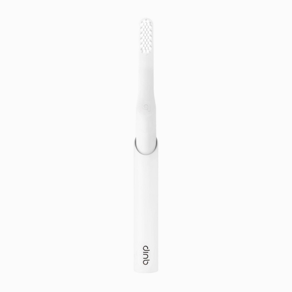slide 9 of 19, quip Plastic Smart Electric Toothbrush Starter Kit Minute Timer, Bluetooth, Free App + Travel Case - All-White, 1 ct