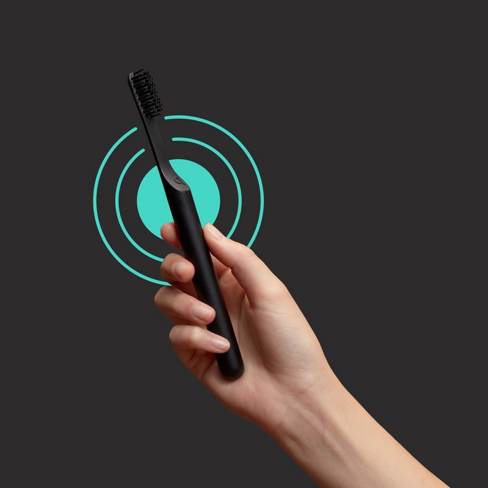 slide 6 of 19, quip Plastic Smart Electric Toothbrush Starter Kit Minute Timer, Bluetooth, Free App + Travel Case - All-White, 1 ct