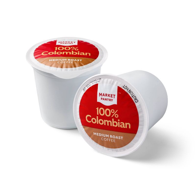 slide 4 of 4, 100% Colombian Medium Roast Coffee - Single Serve Pods - 92ct - Market Pantry™, 92 ct