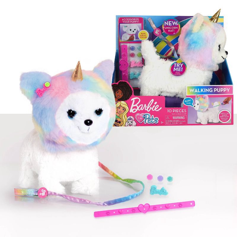 slide 1 of 1, Barbie Walk & Wag Puppy Unicorn Fashion Doll, 1 ct