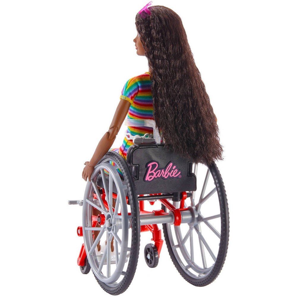 slide 5 of 6, Barbie Fashionistas Doll #166 with Wheelchair & Crimped Brunette Hair, 1 ct