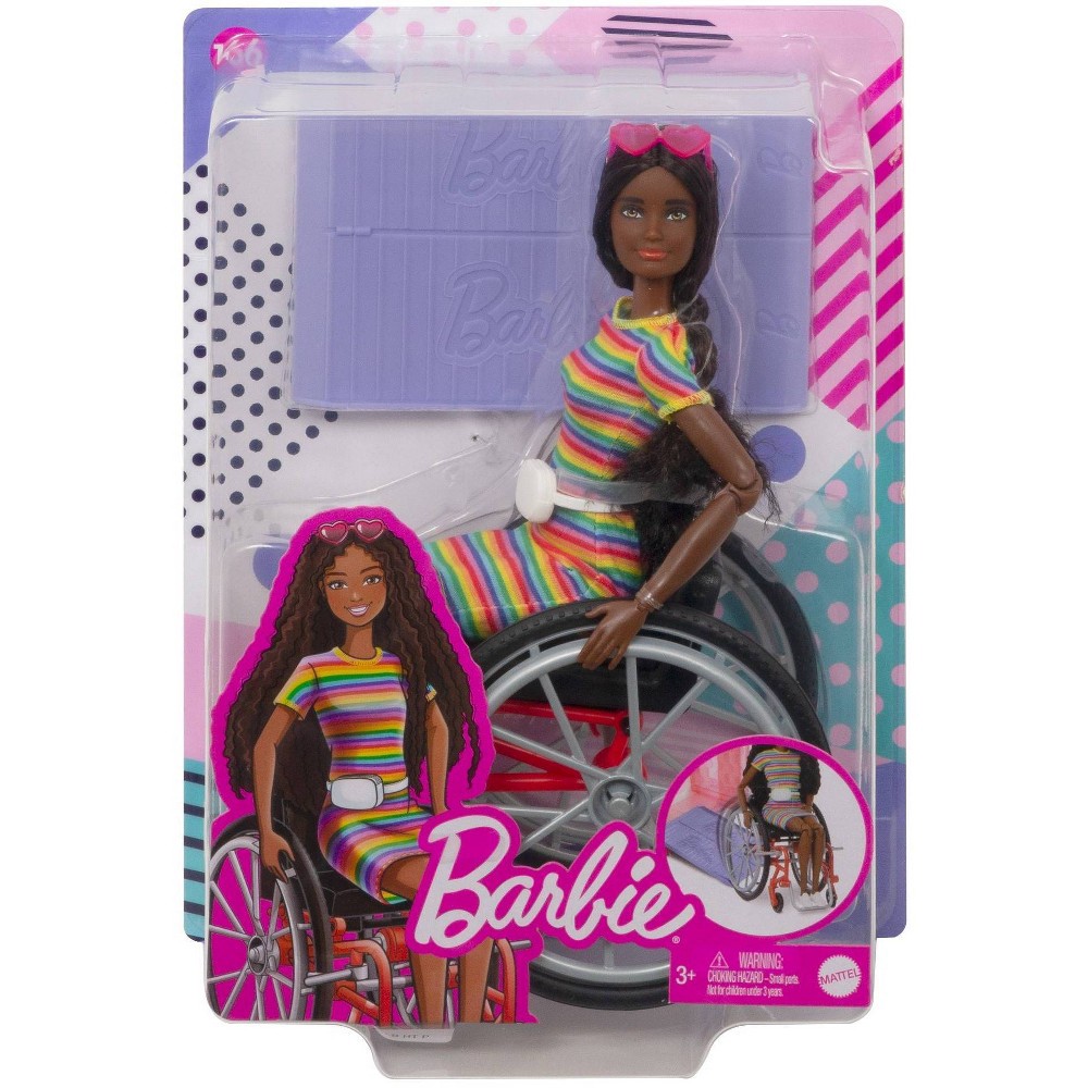 slide 6 of 6, Barbie Fashionistas Doll #166 with Wheelchair & Crimped Brunette Hair, 1 ct