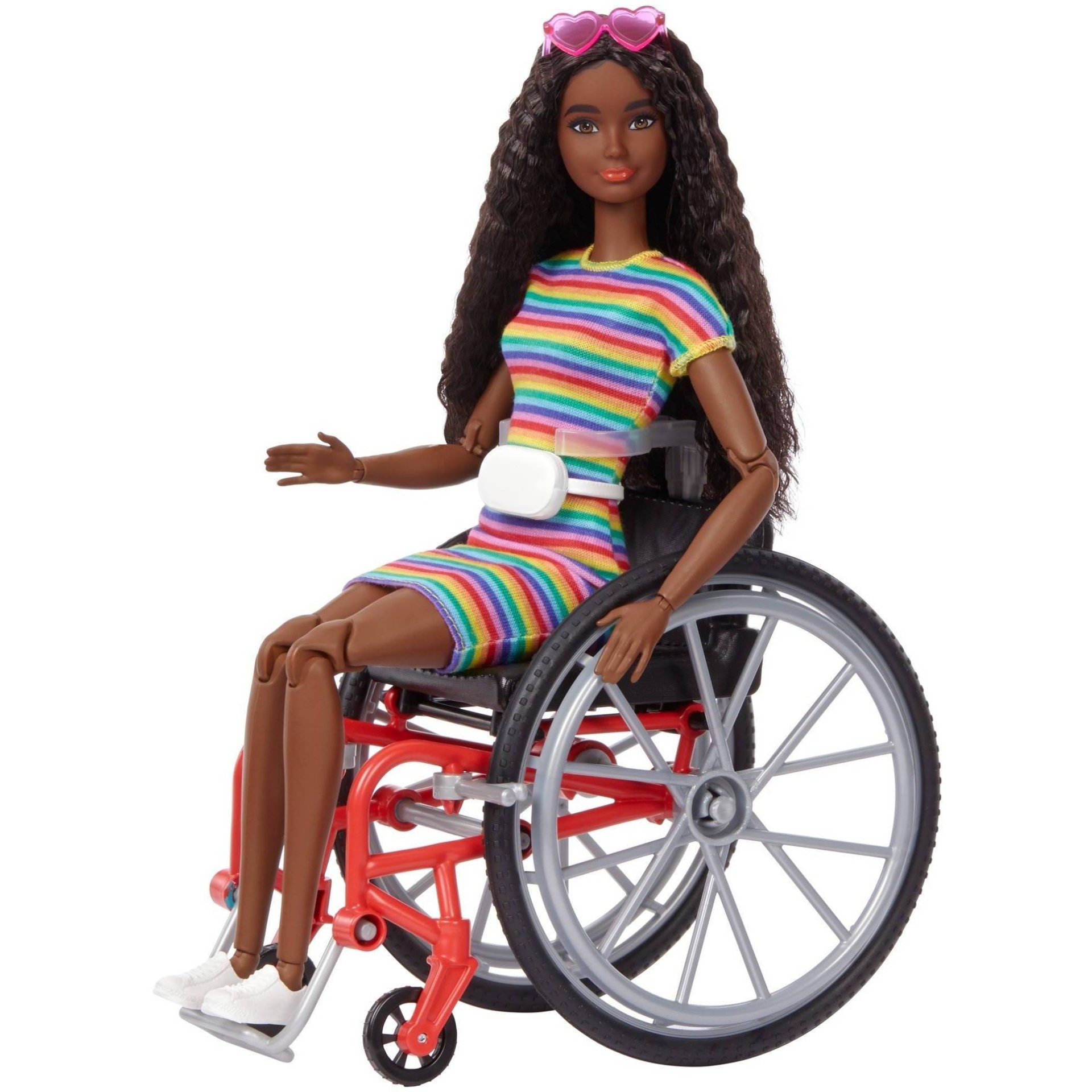 slide 1 of 6, Barbie Fashionistas Doll #166 with Wheelchair & Crimped Brunette Hair, 1 ct