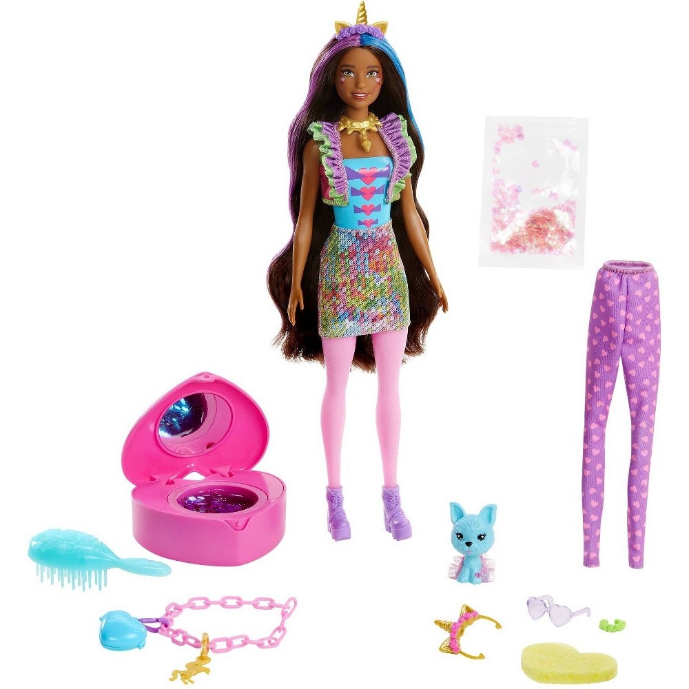 slide 4 of 6, Barbie Color Reveal Peel Unicorn Fashion Reveal Doll, 1 ct