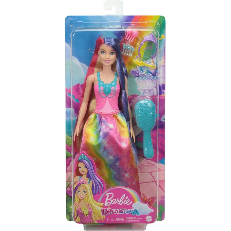 slide 6 of 6, ​Barbie Dreamtopia Royal Doll with Fantasy Hair and Rainbow Dress, 1 ct