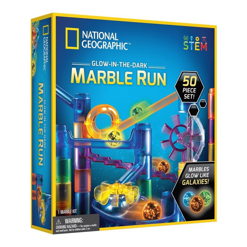 slide 1 of 4, National Geographic Glow-in-the-Dark Marble Run - 50pc, 50 ct