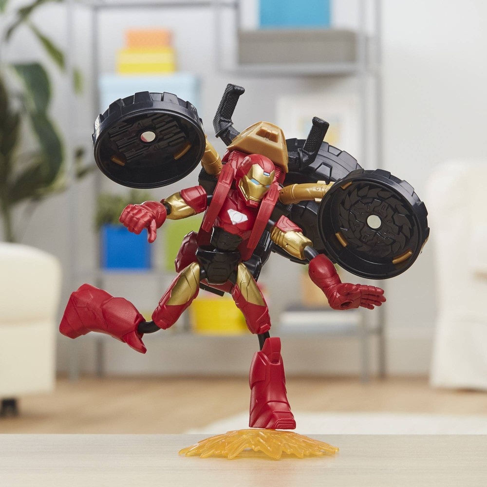 slide 5 of 8, Avengers Marvel Bend and Flex, Flex Rider Iron Man and 2-In-1 Motorcycle, 1 ct