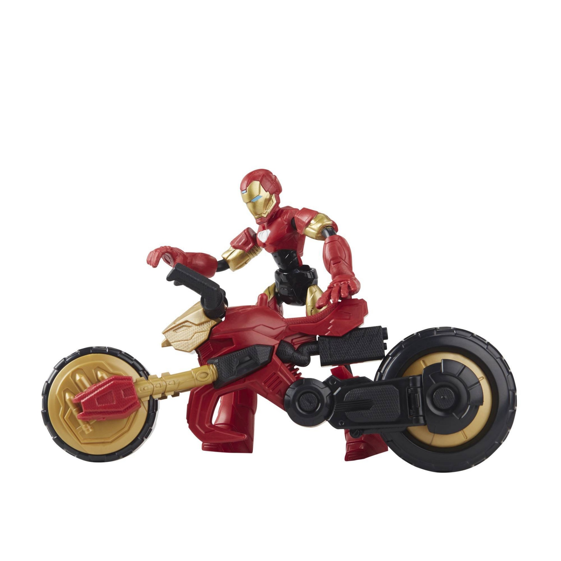 slide 1 of 8, Avengers Marvel Bend and Flex, Flex Rider Iron Man and 2-In-1 Motorcycle, 1 ct