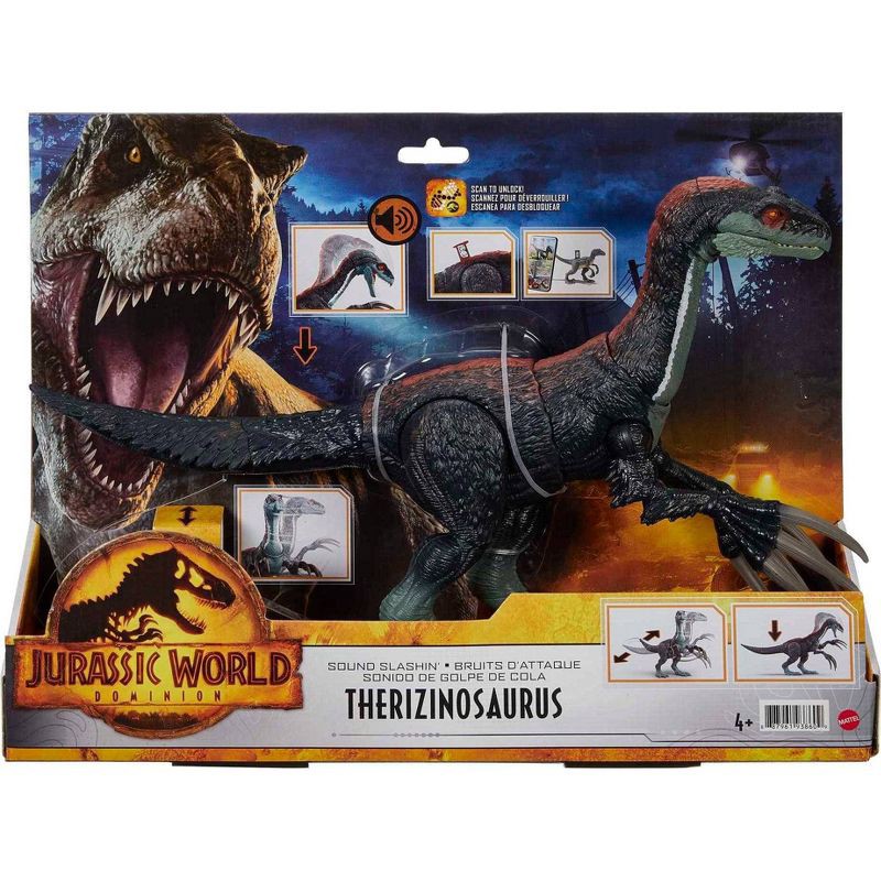 slide 6 of 6, Jurassic World: Dominion Sound Slashin' Slasher Therizinosaurus Dino Figure, 1 ct