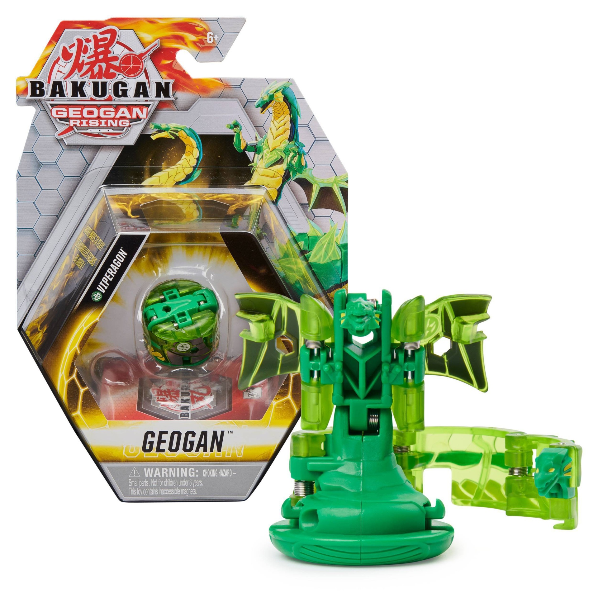 slide 1 of 5, Bakugan Geogan Viperagon Collectible Action Figure and Trading Cards, 1 ct