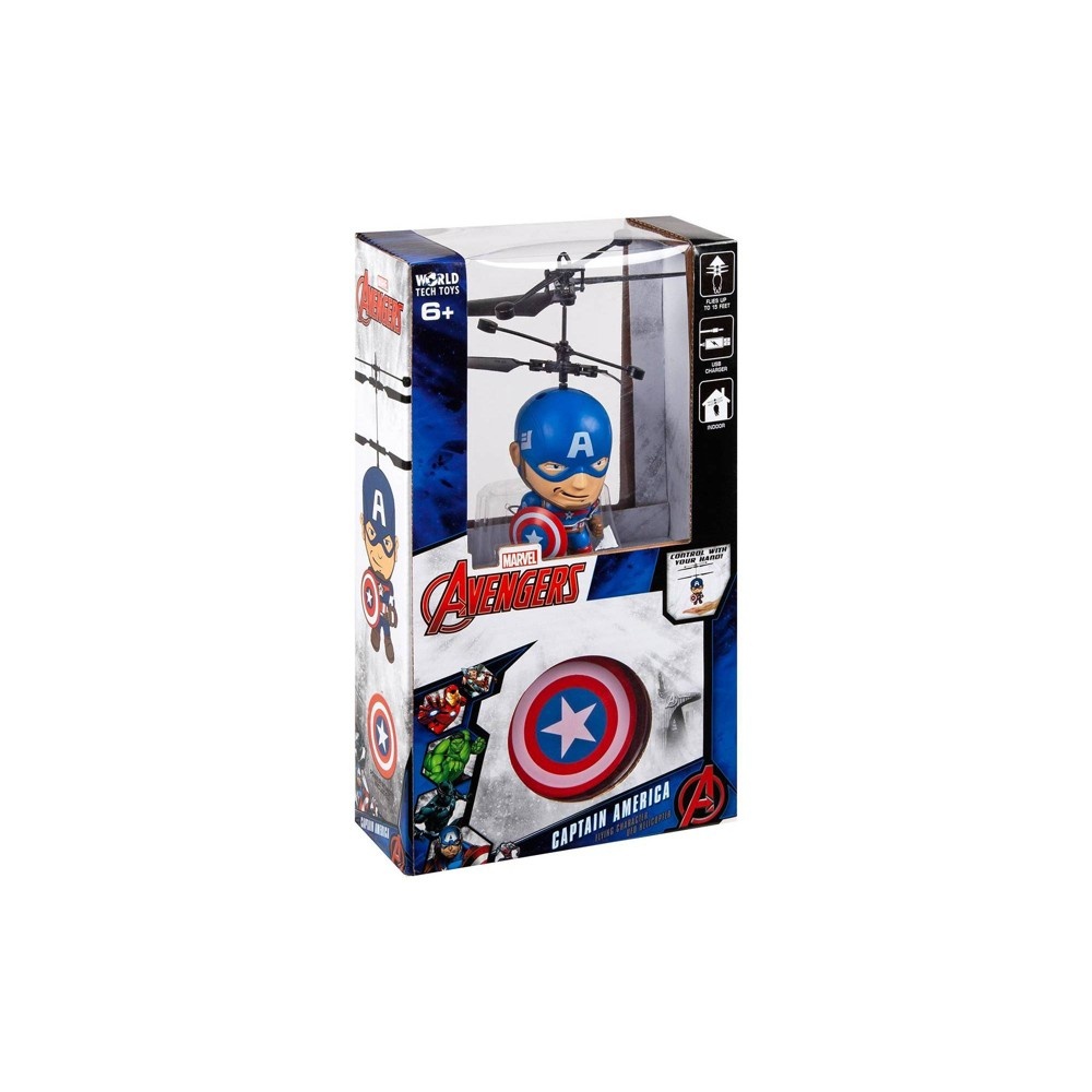 slide 3 of 3, World Tech Toys World Tech Marvel 3.5" Captain America Flying Figure IR Helicopter, 1 ct