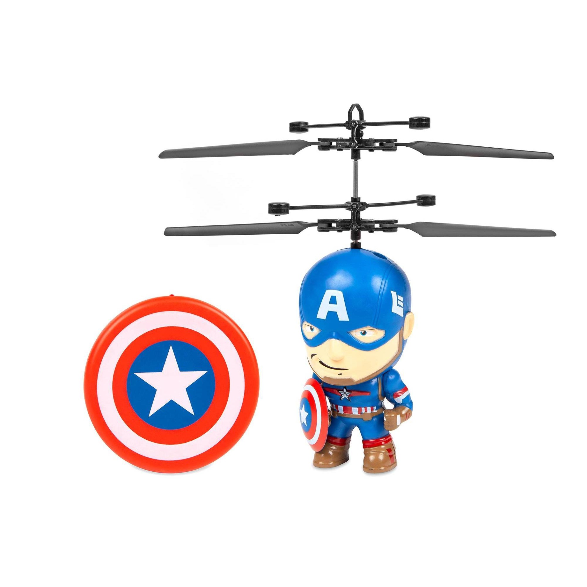 slide 1 of 3, World Tech Toys World Tech Marvel 3.5" Captain America Flying Figure IR Helicopter, 1 ct