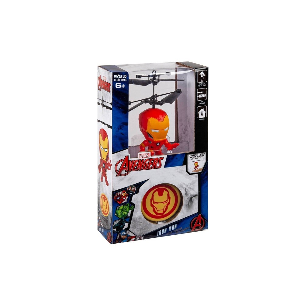 slide 3 of 3, World Tech Toys World Tech Marvel 3.5" Iron Man Flying Figure IR Helicopter, 1 ct