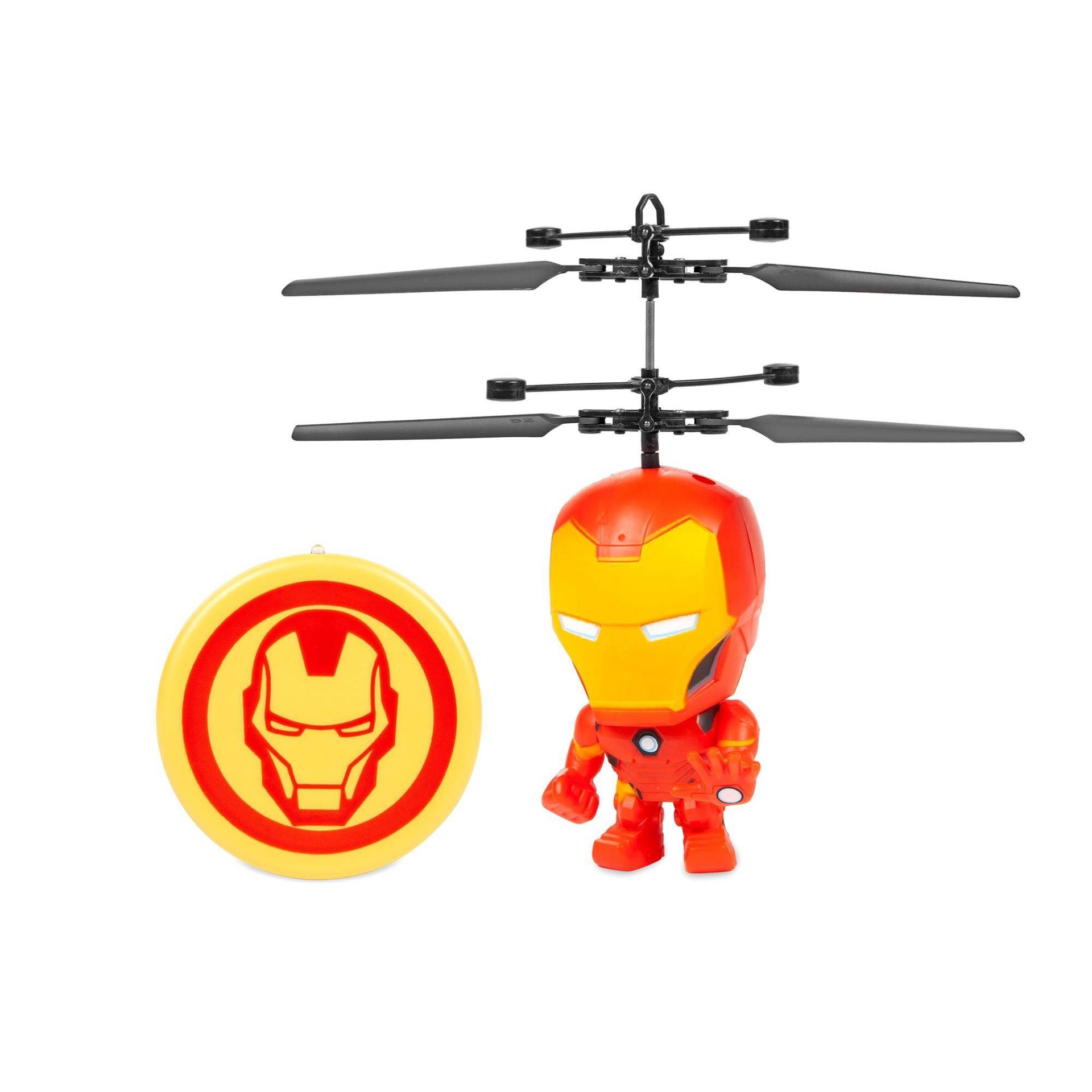 slide 1 of 3, World Tech Toys World Tech Marvel 3.5" Iron Man Flying Figure IR Helicopter, 1 ct