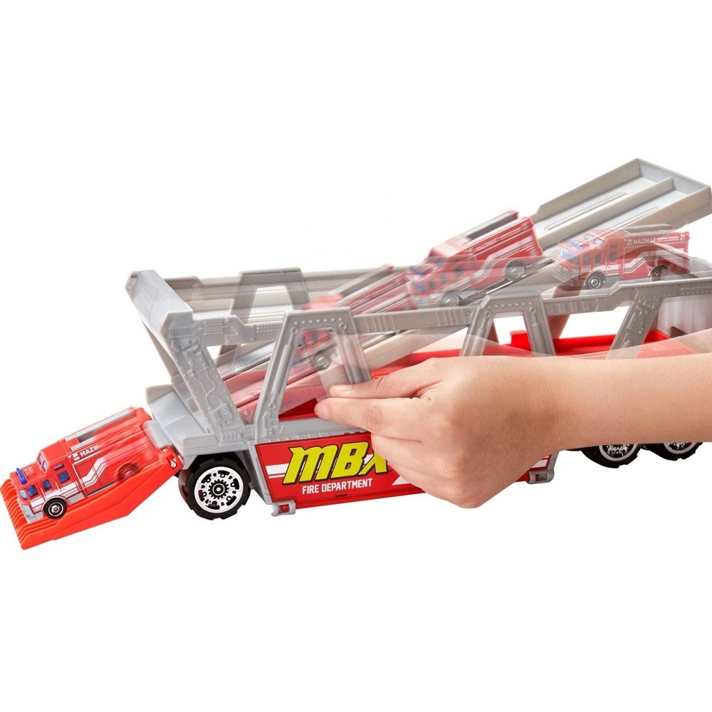 slide 3 of 6, Matchbox Fire Rescue Hauler Playset, 1 ct