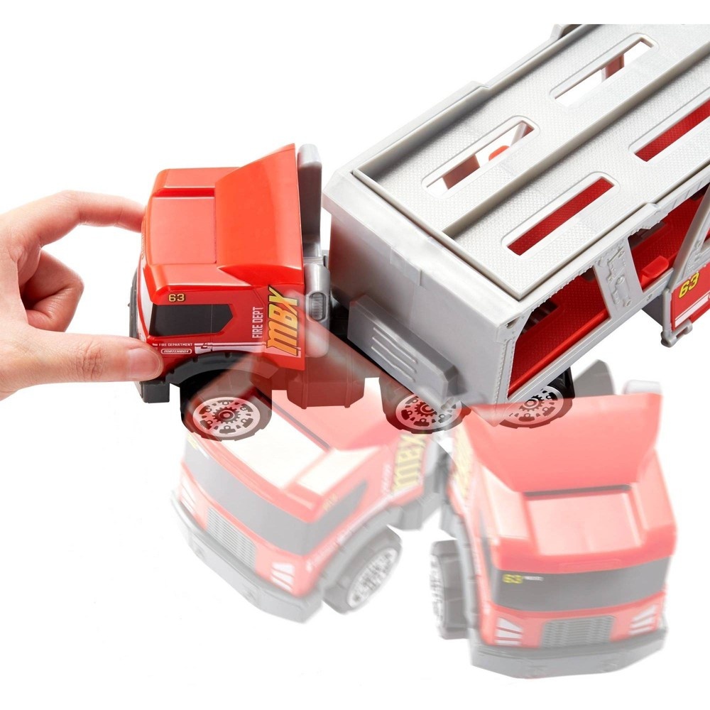 slide 5 of 6, Matchbox Fire Rescue Hauler Playset, 1 ct