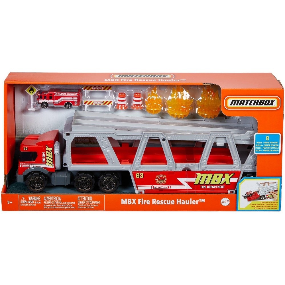 slide 6 of 6, Matchbox Fire Rescue Hauler Playset, 1 ct