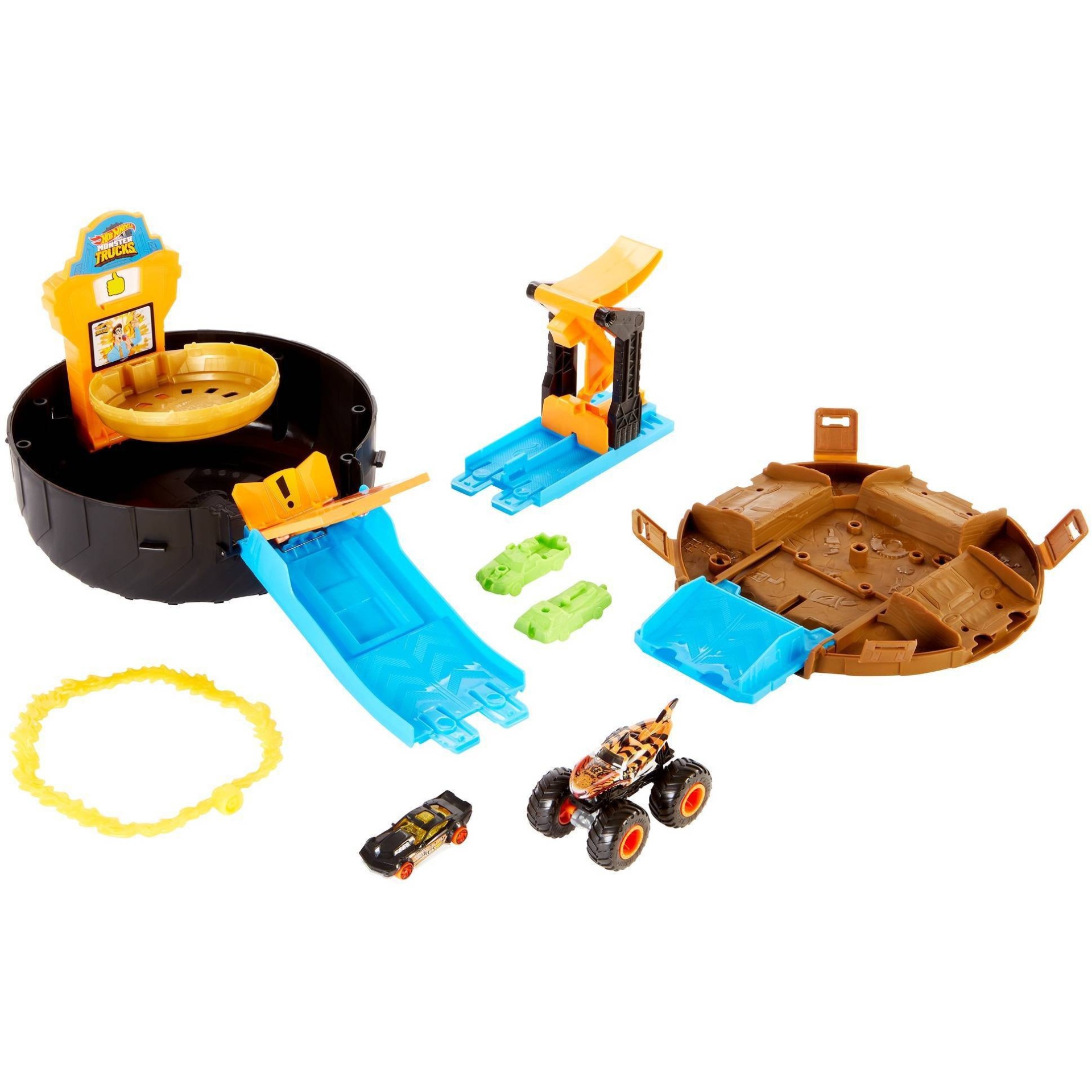 slide 1 of 6, Hot Wheels Monster Trucks Stunt Tire Playset, 1 ct