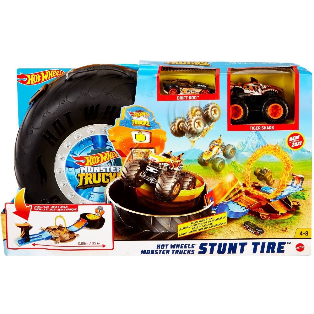 slide 6 of 6, Hot Wheels Monster Trucks Stunt Tire Playset, 1 ct