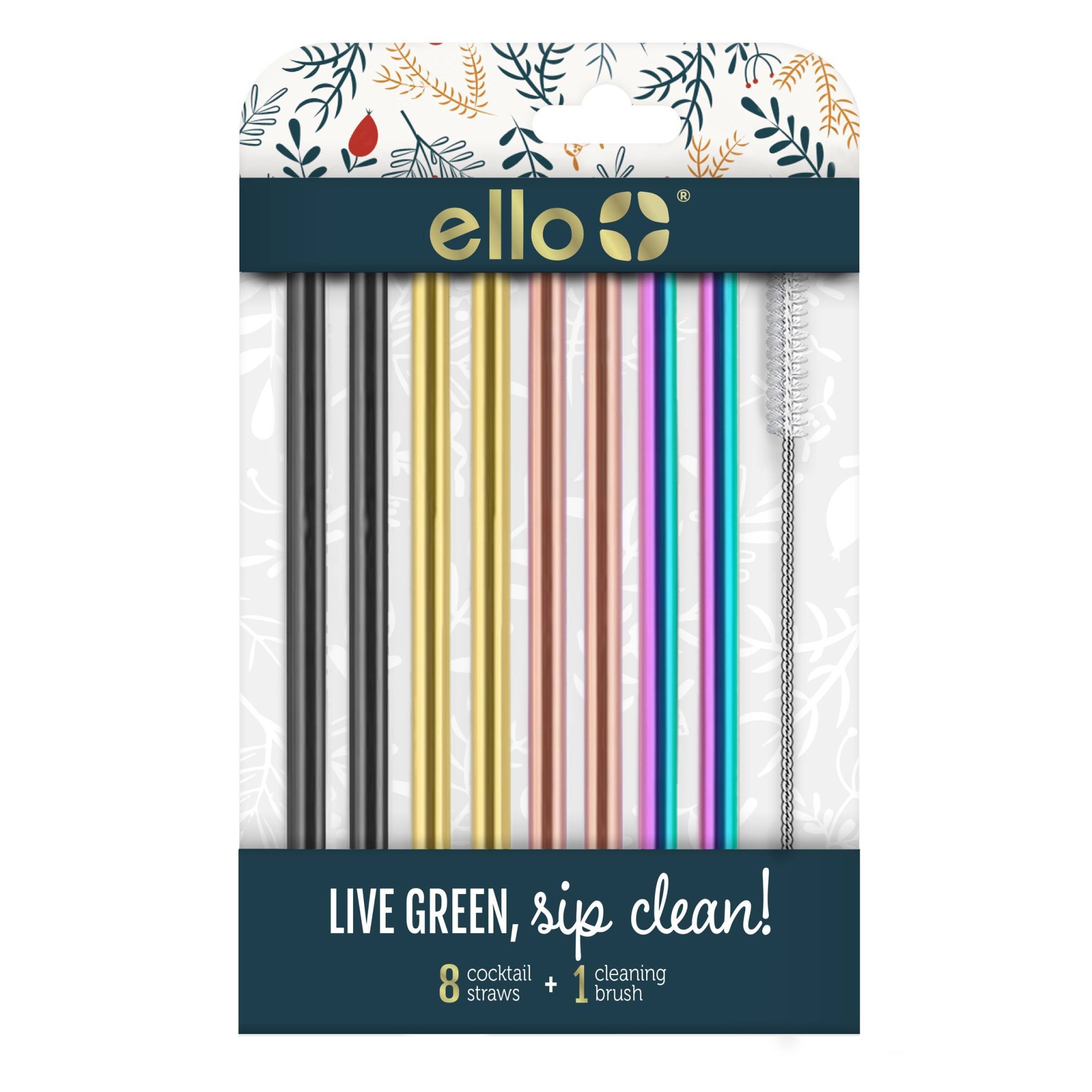 slide 1 of 5, Ello Cocktail Straws, 8 ct