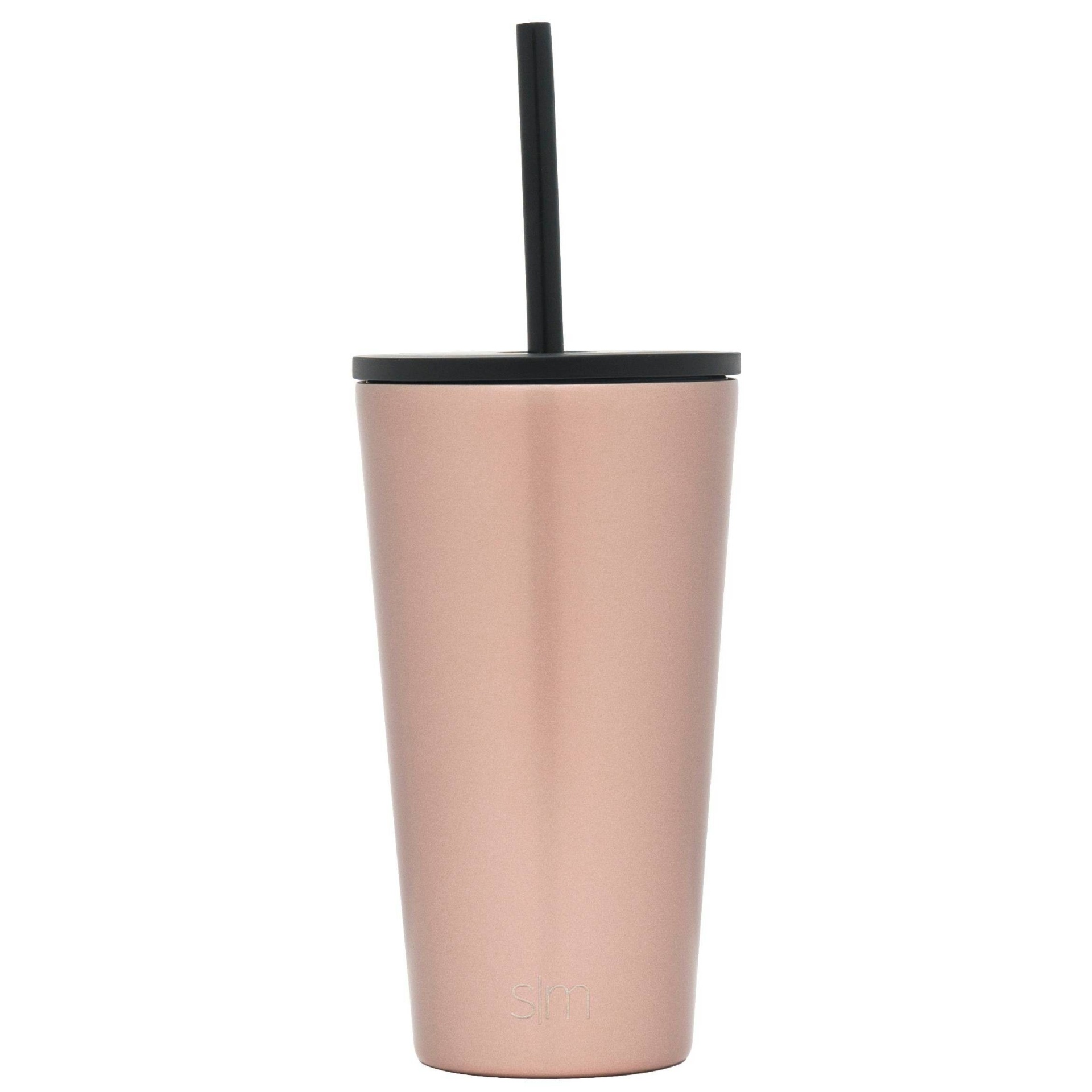 slide 1 of 3, Simple Modern Classic with Straw Lid Rose Quartz, 16 oz