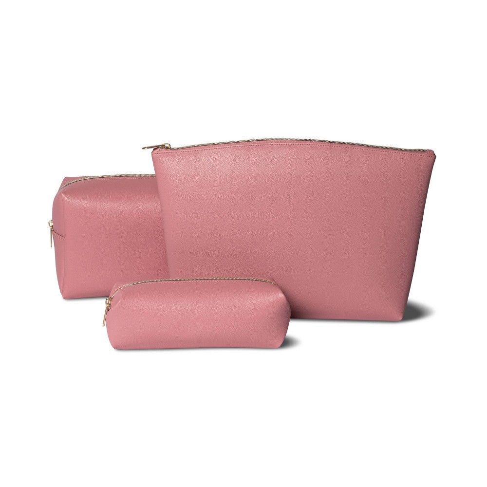 Sonia Kashuk Large Travel Makeup Pouch - Pink Faux Leather 1 ct | Shipt