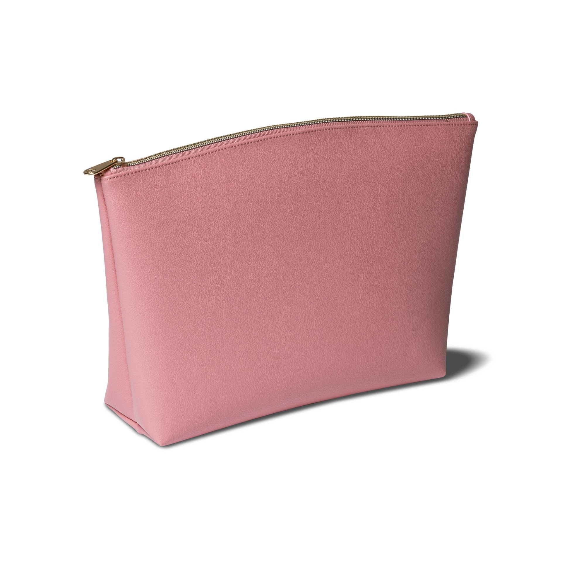 slide 1 of 3, Sonia Kashuk Large Travel Makeup Pouch - Pink Faux Leather, 1 ct