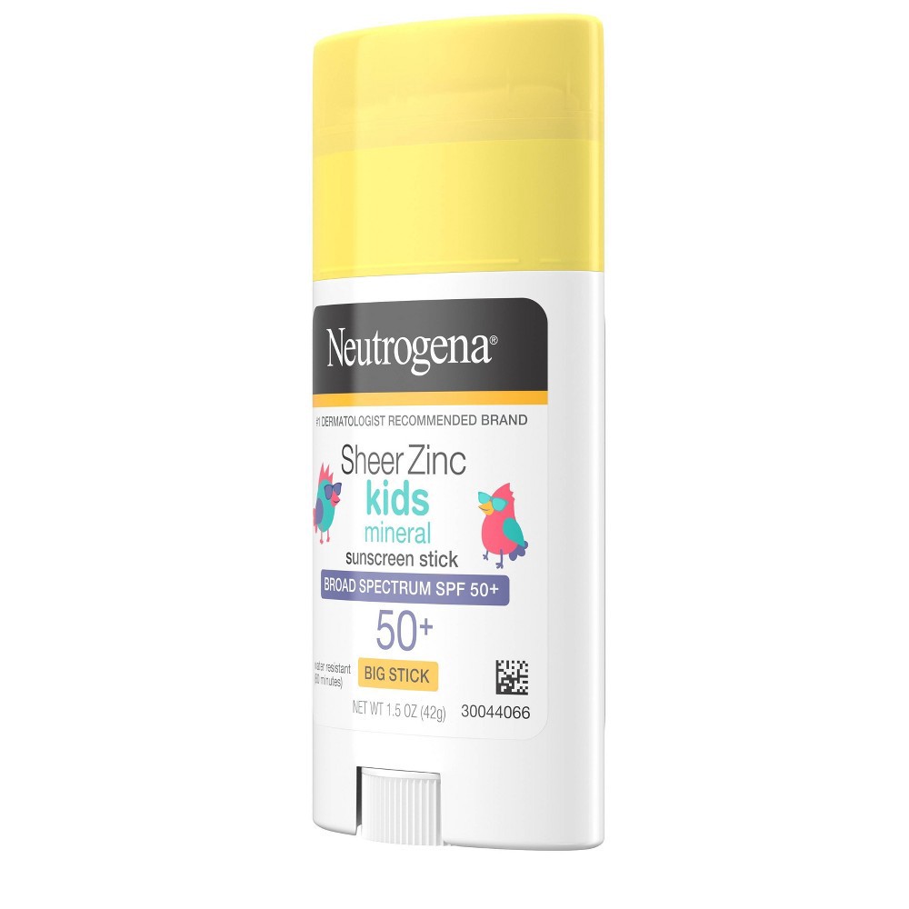 slide 7 of 9, Neutrogena Sheer Zinc Kids Mineral Sunscreen Stick SPF 50+ Fragrance Free, 1.5 oz