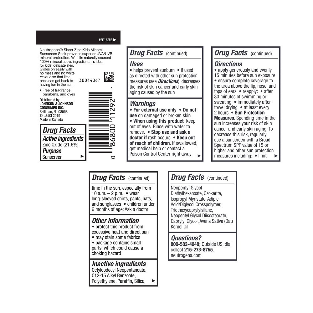 slide 9 of 9, Neutrogena Sheer Zinc Kids Mineral Sunscreen Stick SPF 50+ Fragrance Free, 1.5 oz