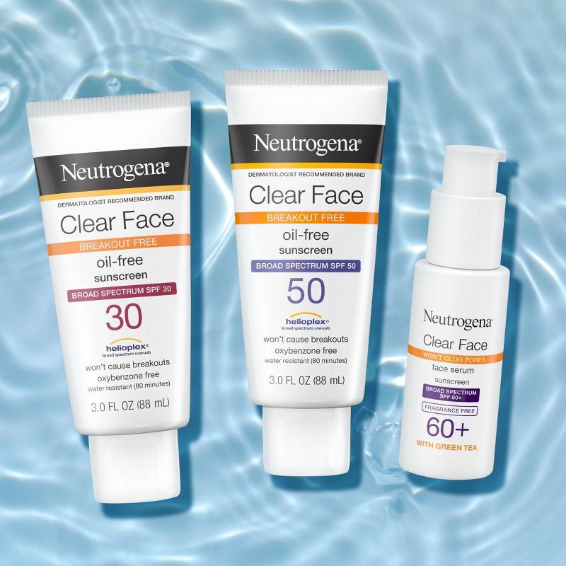 slide 2 of 7, Neutrogena Clear Face Sunscreen Lotion, SPF 50, 3oz, 3 oz