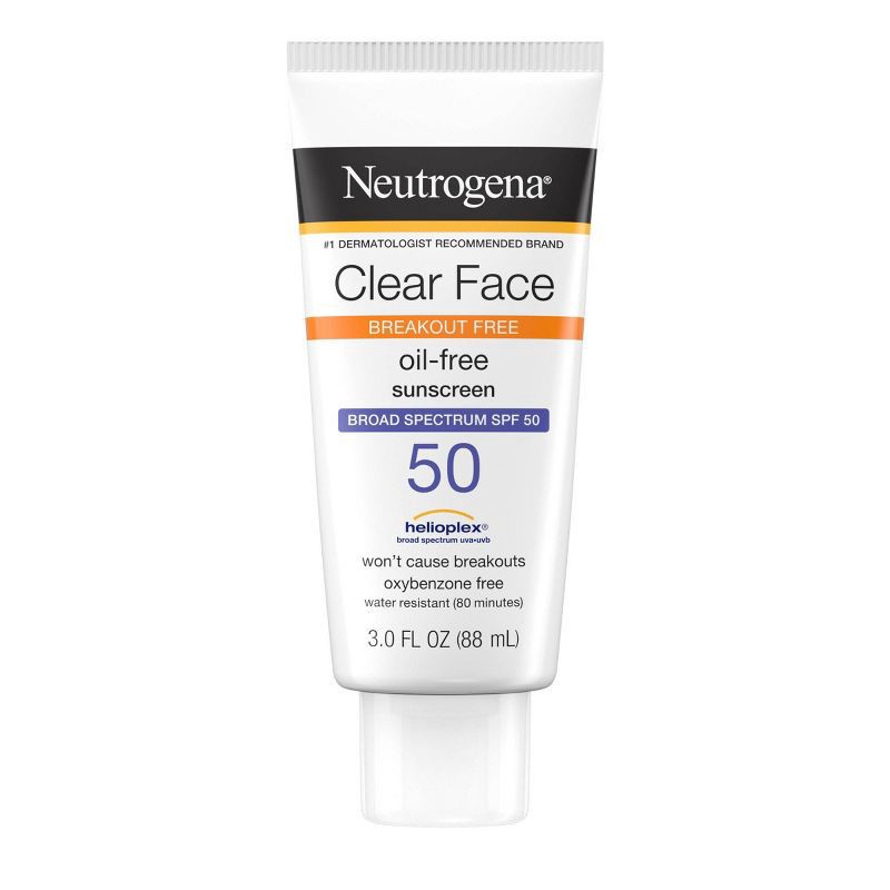 slide 1 of 7, Neutrogena Clear Face Sunscreen Lotion, SPF 50, 3oz, 3 oz