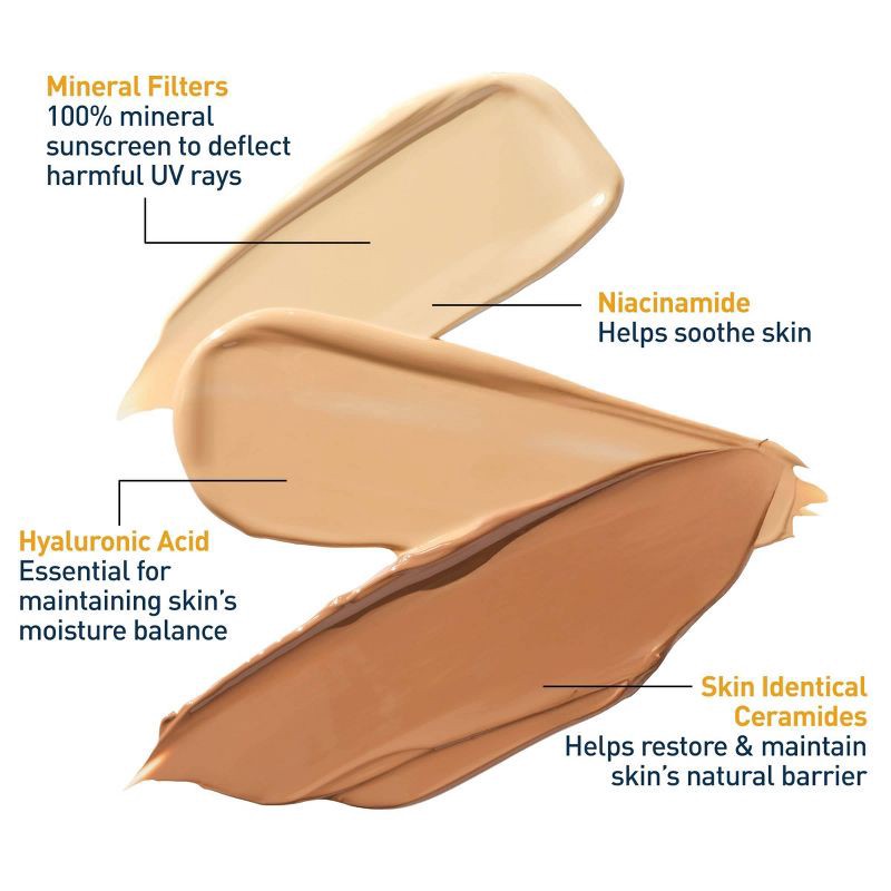 slide 5 of 11, CeraVe Hydrating Mineral Tinted Face Sunscreen Lotion - SPF 30 - Medium - 1.7 fl oz, 1.7 fl oz