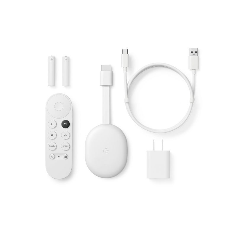 slide 5 of 7, Google Chromecast with Google TV (4K) (2020) - Snow, 1 ct