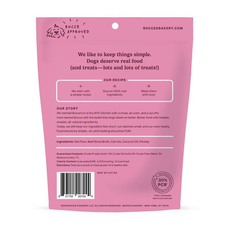 slide 2 of 3, Bocce's Bakery Beef Bone Broth and Carrot Dog Treats - 5oz, 5 oz