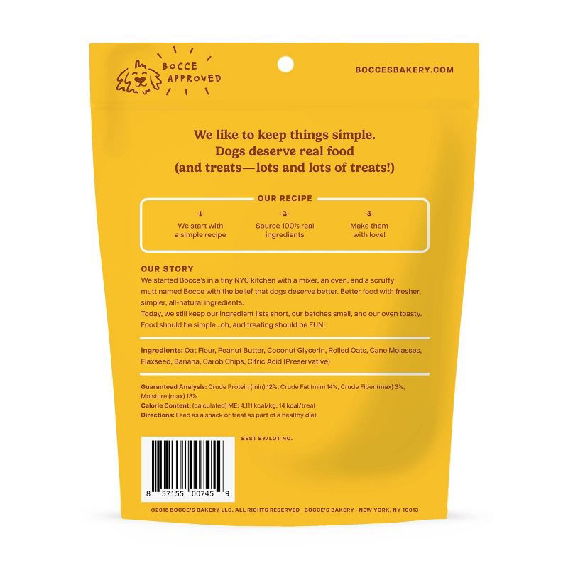 slide 2 of 3, Bocce's Bakery Peanut Butter and Banana Basic Soft and Chewy Dog Treats - 6oz, 6 oz