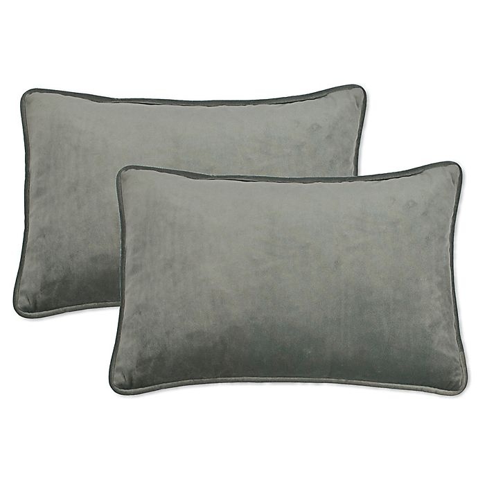 slide 1 of 1, Sherry Kline Richmond Velvet Boudoir Oblong Throw Pillow - Silver Grey, 2 ct