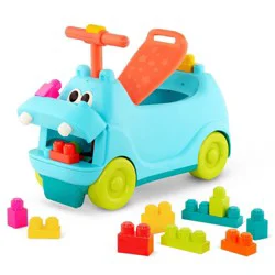 B. toys Ride On Toy with Blocks - Ride & Chomp: Educational Kids Pedal and Push Vehicle