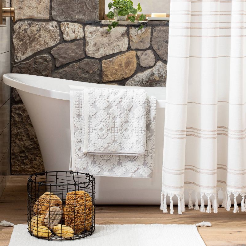 slide 2 of 3, Hearth & Hand with Magnolia Medium Round Wire Storage Basket with Handles Black - Hearth & Hand™ with Magnolia: Iron, Farmhouse Decor Style, 1 ct