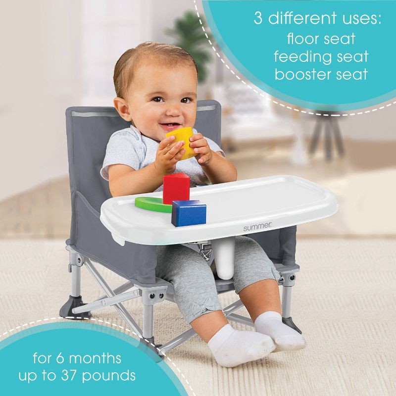 slide 8 of 12, Summer Infant Pop 'N Sit Portable Infant Booster Seat - Sport Gray, 1 ct